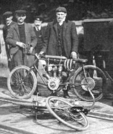 An early picture of Anzani with one of his pacing bikes